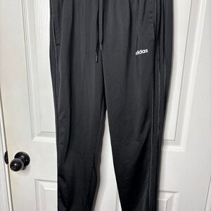 Adidas Women’s Medium Jogger Pants Black 3 Stripe Athletic Track